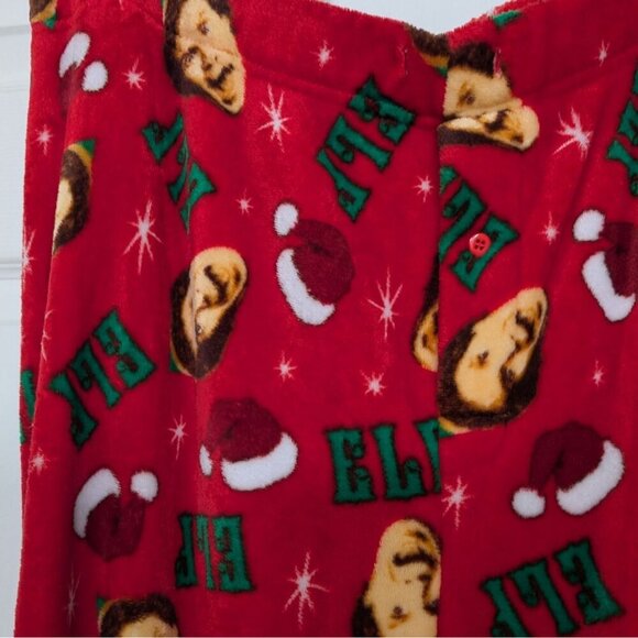 ELF the Movie Fleece Pajama Pants Mens 2XL Red Christmas Pull On Sleepwear - Picture 3 of 12